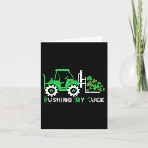 Tarjeta Empujando a los chicos del día del Día del Tractor