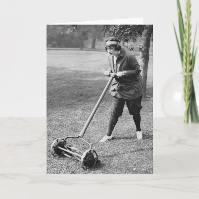 Tarjeta Empujar la cortadora de rodillos, años 1910 (Anverso)