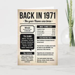 Tarjeta En 1971, El Año en que Naciste Cumpleaños