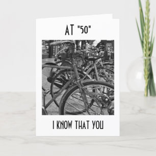 TARJETA EN "50" DISFRUTE DE LOS DESEOS DEL CUMPLEAÑOS