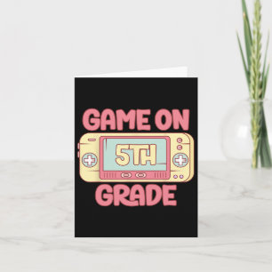 Tarjeta En 5to Grado Juego De Video Divertido Regreso A La