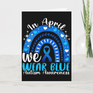 Tarjeta En Abril Nosotros Llevamos Azul Para La Conciencia