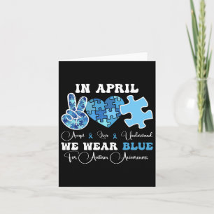 Tarjeta En Abril Usamos Autismo Azul Sensibilización Hombr