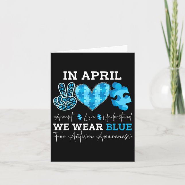 Tarjeta En Abril Usamos Conciencia Sobre El Autismo Azul H (Anverso)