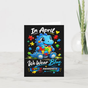 Tarjeta En abril usamos dinosaurio de conciencia del autis