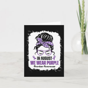 Tarjeta En agosto usamos la cinta púrpura Conciencia de so