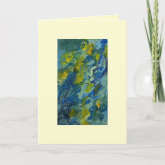 Tarjeta en blanco abstracta calma azul y verde dib