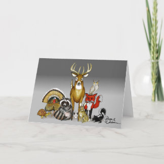 Tarjeta en blanco animal del arbolado