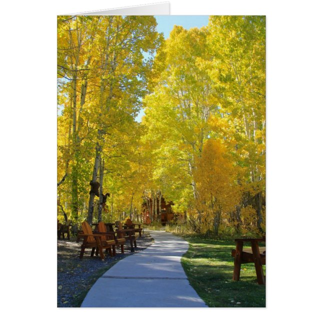 Tarjeta en blanco, árboles ápicos, vertical otoño (Frente)