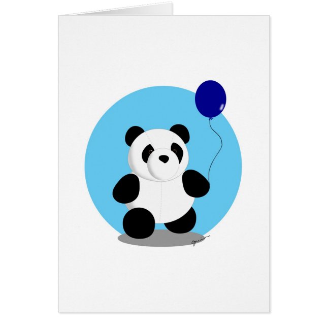 Tarjeta en blanco - azul de la panda (Frente)