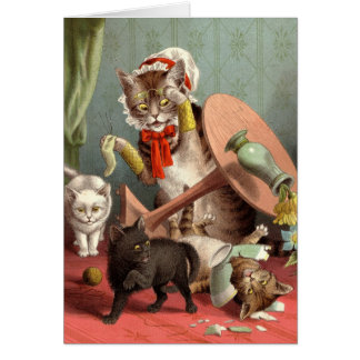 Tarjeta en blanco - caos del gato