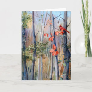 Tarjeta en blanco cardinal de la ruta de Naturas