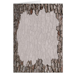 Tarjeta en blanco con borde de barra de árbol