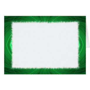 Tarjeta en blanco con borde fractal verde