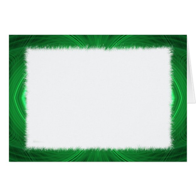 Tarjeta en blanco con borde fractal verde (Anverso (Horizontal))
