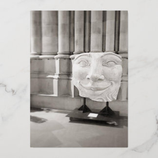 Tarjeta en blanco con cara en blanco y negro