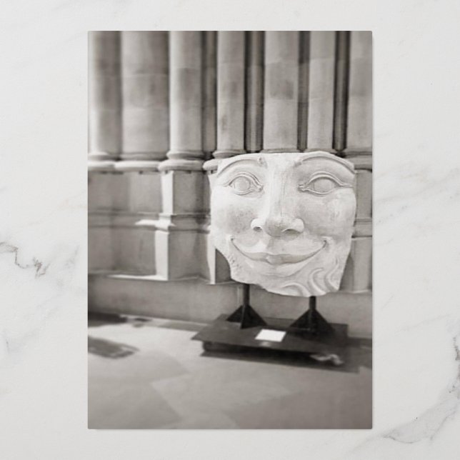 Tarjeta en blanco con cara en blanco y negro (Anverso)