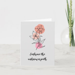 Tarjeta en blanco con dibujo de línea floral inspi