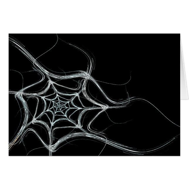 Tarjeta en blanco con fondo web de araña fractal (Anverso (Horizontal))