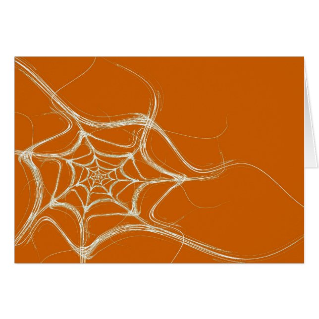 Tarjeta en blanco con fondo web de araña fractal (Anverso (Horizontal))