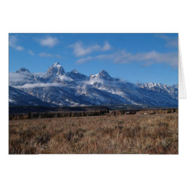 Tarjeta en blanco con las montañas del Gran Tetón