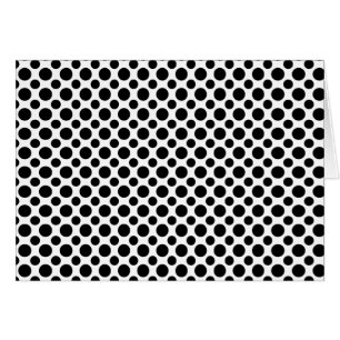 Tarjeta en blanco con lunares en blanco y negro