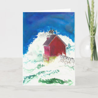 Tarjeta en blanco con mares en ruinas