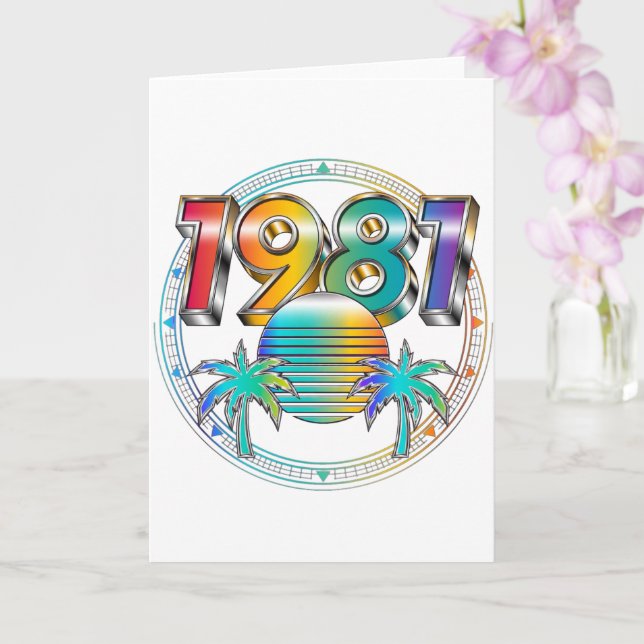 tarjeta en blanco con tema 1981 (Orquídea)
