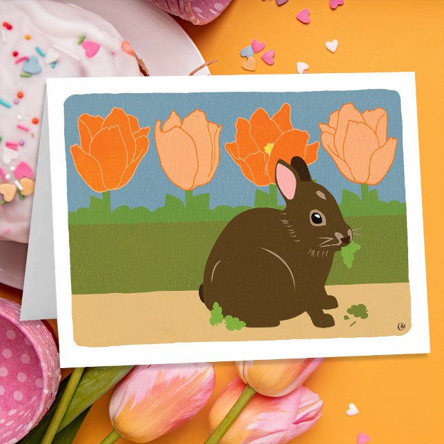 Tarjeta en blanco conejo de Pascua (Subido por el creador)