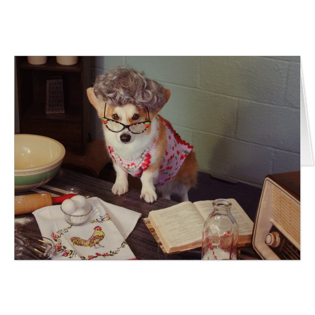 Tarjeta en blanco Corgi Cook (Anverso (Horizontal))
