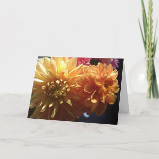 Tarjeta en blanco - dalias