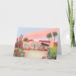 Tarjeta en blanco de Adobe House Desert del Suroes