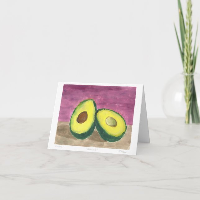 Tarjeta en blanco de aguacates de monotipo (Anverso)