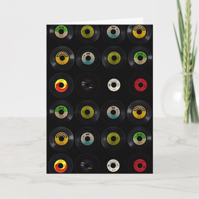 Tarjeta en blanco de álbum de vinilo retro (Anverso)