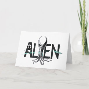Tarjeta en blanco de alienígena espacial