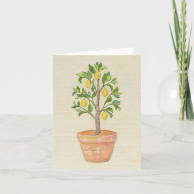 Tarjeta en blanco de árbol limón (Anverso)