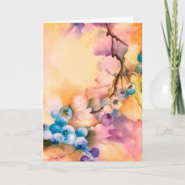 Tarjeta en Blanco de Arte de Arándano — Botánico d (Anverso)