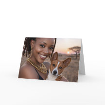 Tarjeta en blanco de Basenji africano 