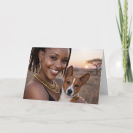 Tarjeta en blanco de Basenji africano 
