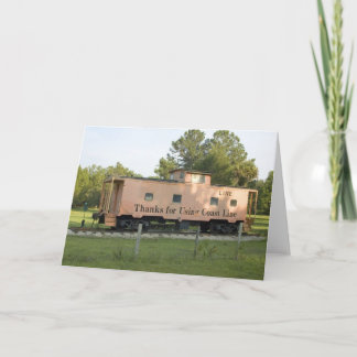 Tarjeta en blanco de Caboose retirada