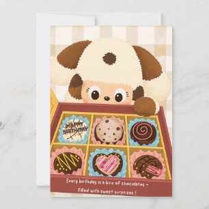 Tarjeta en Blanco de Cachorro de Chocolate   Cacho