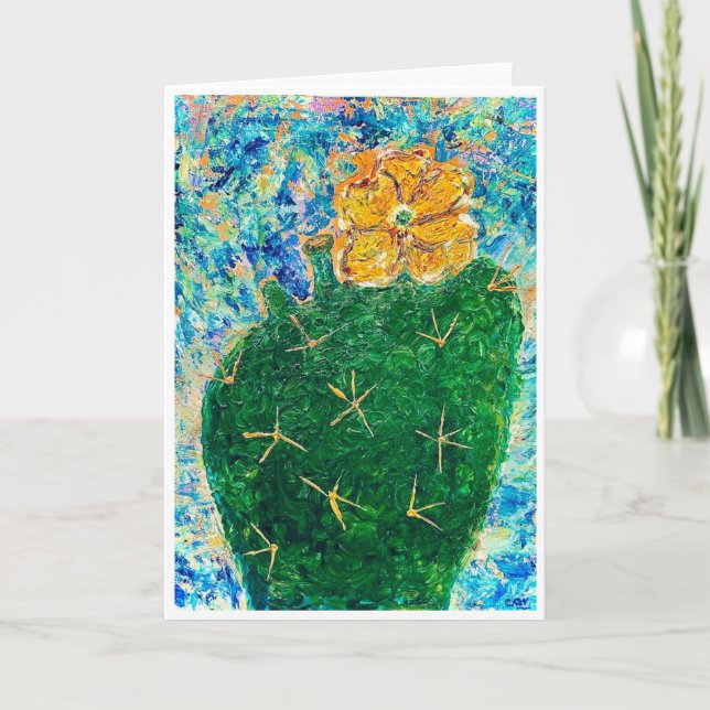 Tarjeta en blanco de cactus de floración<Blank Ins (Anverso)