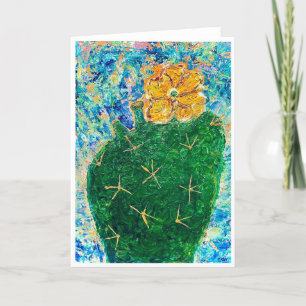 Tarjeta en blanco de cactus de floración<Blank Ins