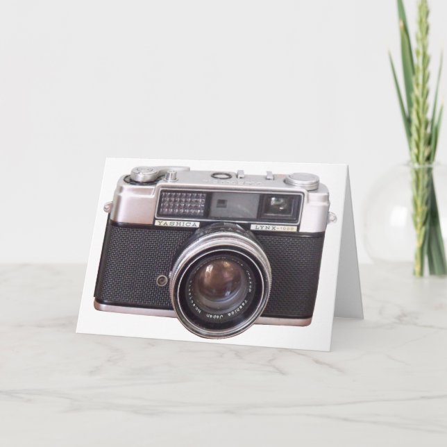 Tarjeta en blanco de cámara vintage (Anverso)