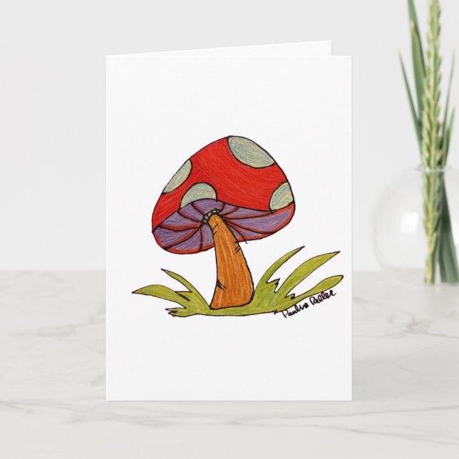 Tarjeta en blanco de champiñón rojo (Anverso)