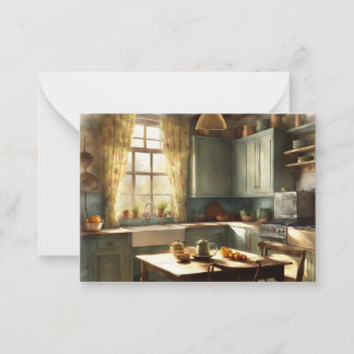 Tarjeta en blanco de cocina vintage