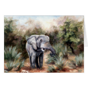Tarjeta en blanco de ComingThrough del elefante