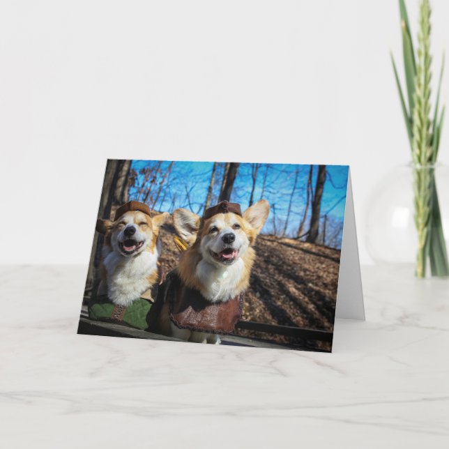 Tarjeta en blanco de Corgi Robin Hood (Anverso)