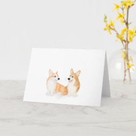 Tarjeta en blanco de corgo galés de Hattie y Leah 