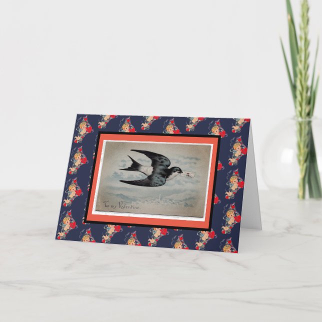 TARJETA EN BLANCO DE DÍA DE SAN VALENTÍN RETRO DE  (Anverso)